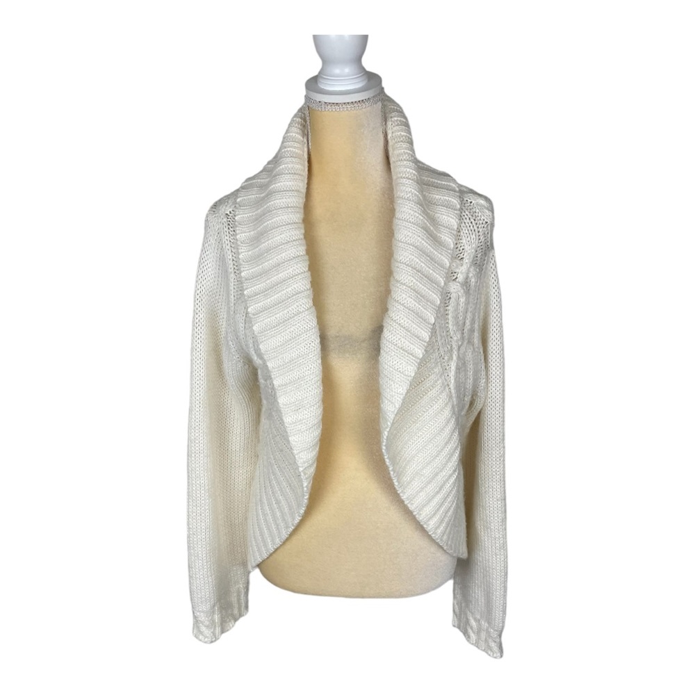 Lane Bryant‎ Cream Cable Knit Cardigan Wool Blend Size 14 / 16